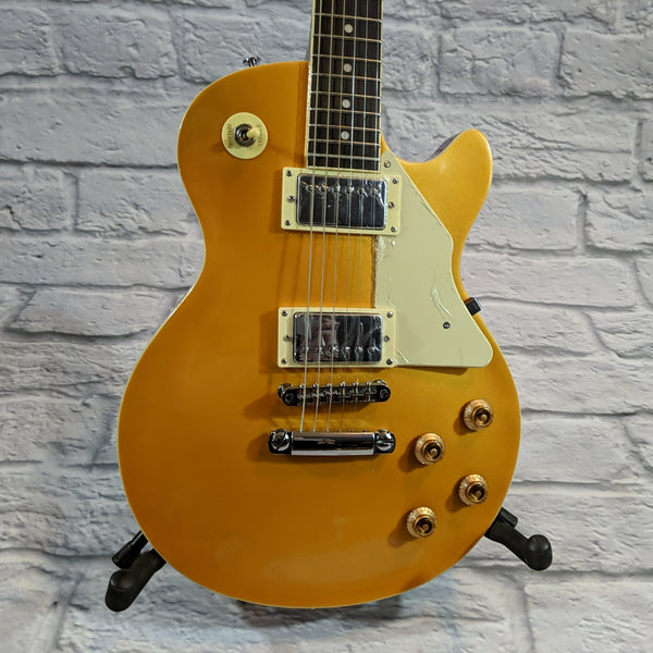 Austin Super 6 Single Cutaway LP Style Electric Guitar Gold Top