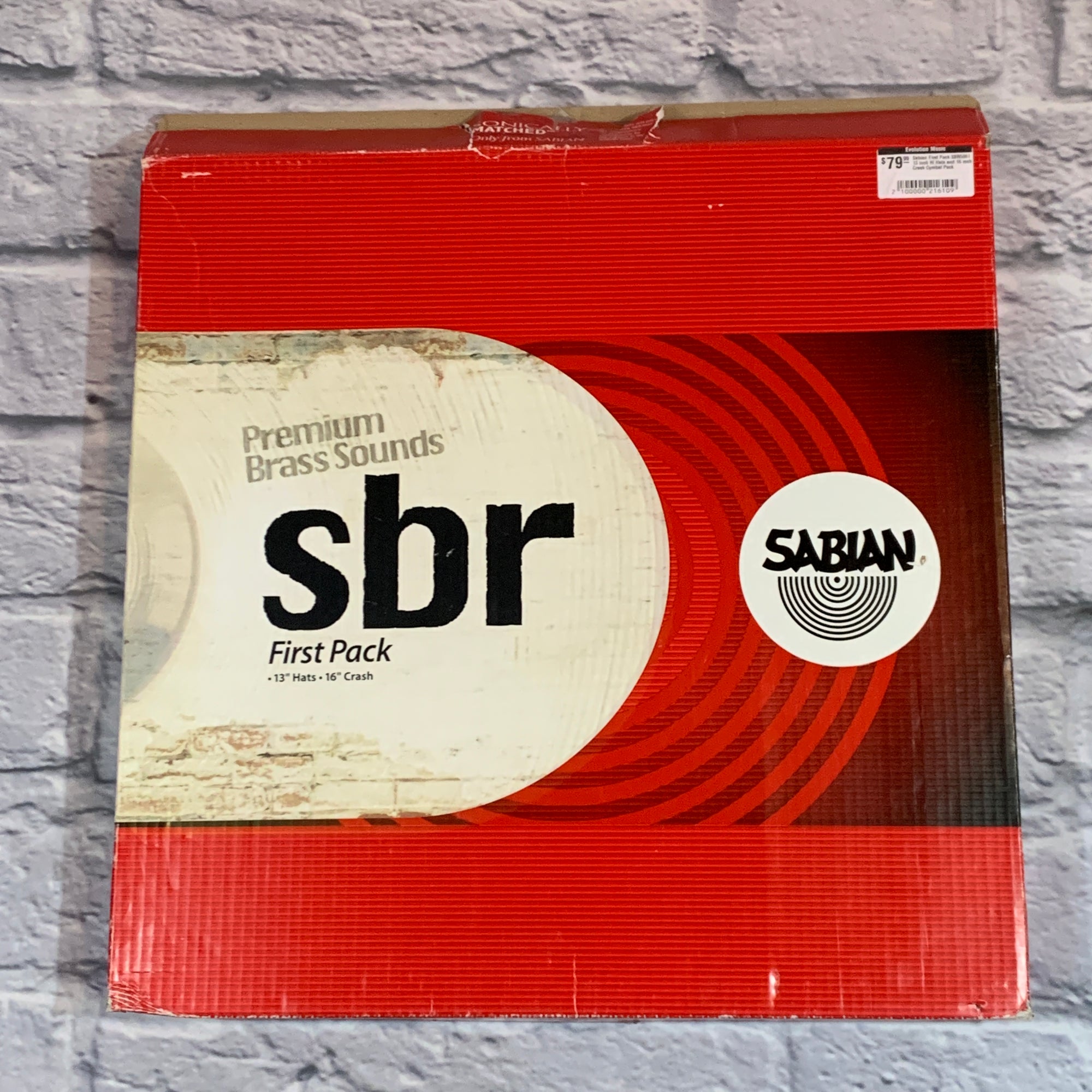 Sabian First Pack SBR5001 13 inch Hi Hats and 16 inch Crash Cymbal Pack