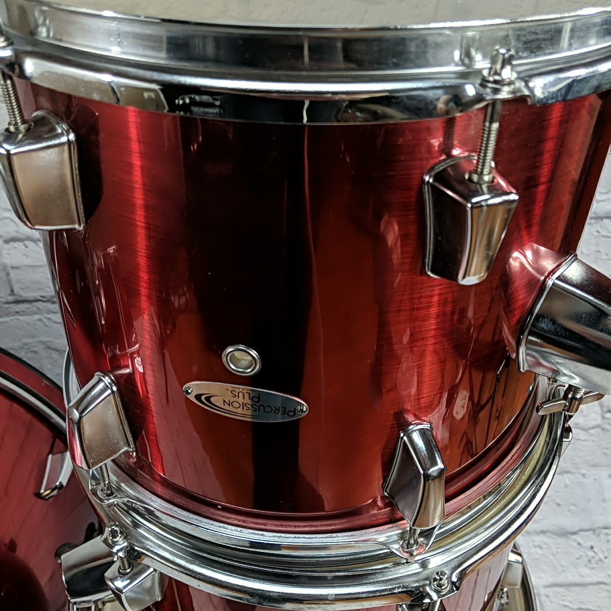 Percussion Plus Metallic Red 4pc Drum Set