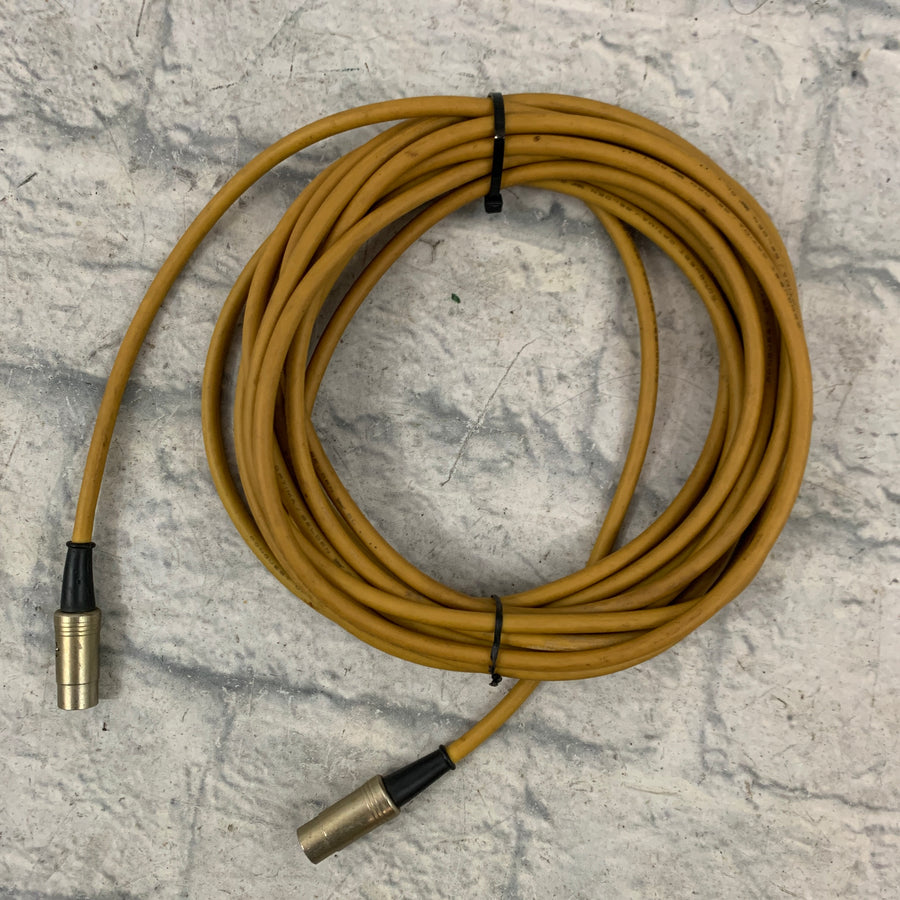 Unbranded MIDI Cable 24ft Yellow (Metal Connectors)