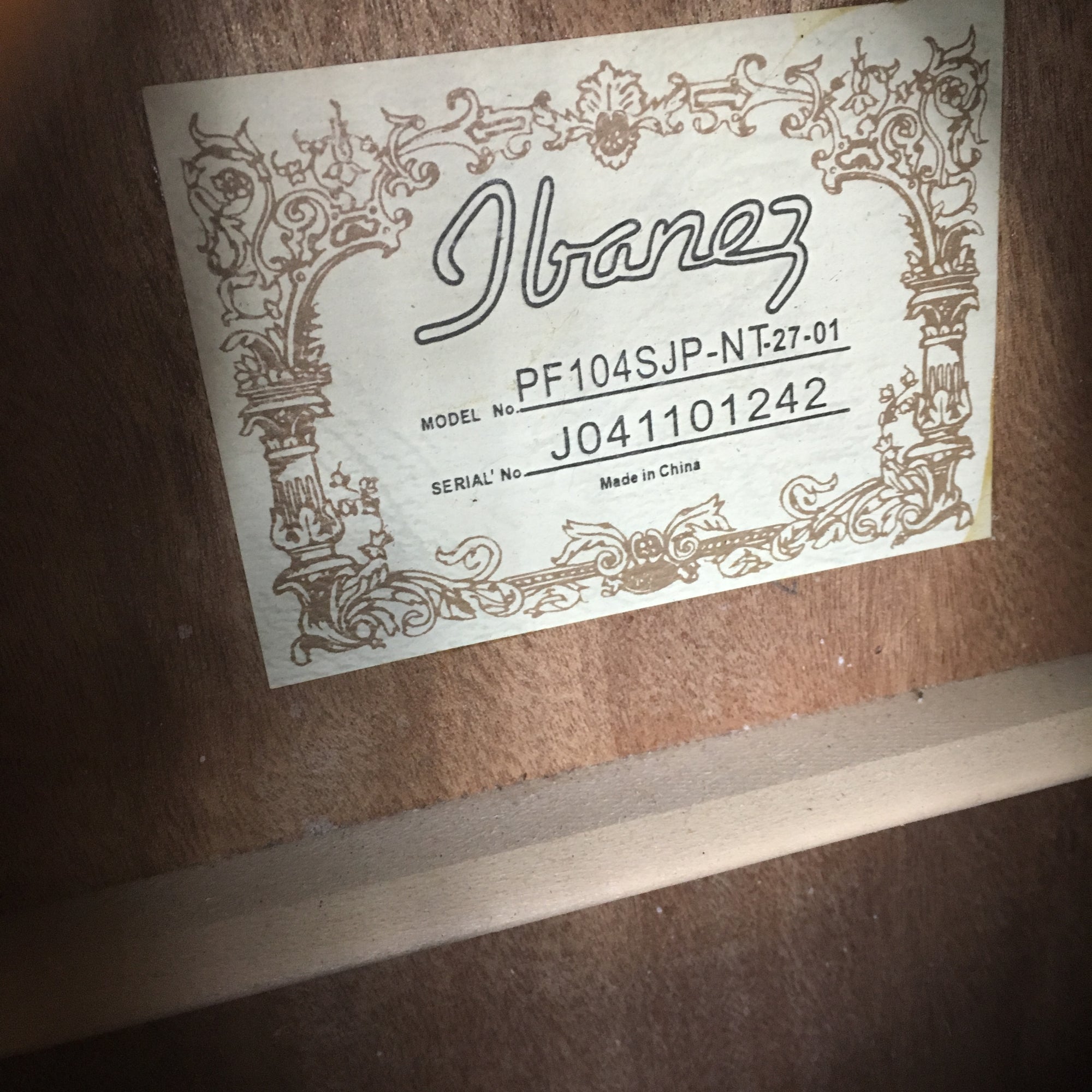 Ibanez PF104SJP Natural Acoustic As-Is