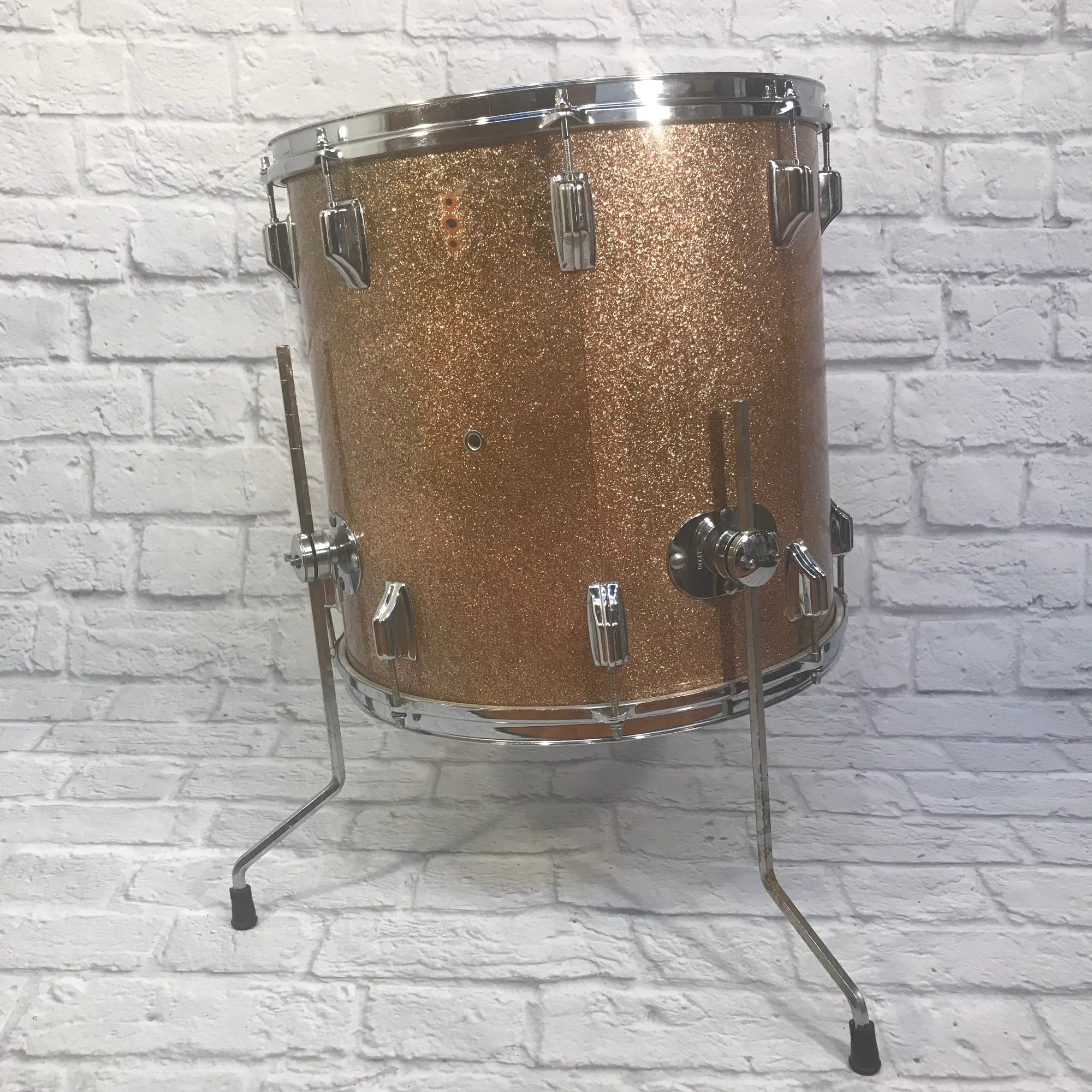 Late 60s Rogers 16x16 Floor Tom Holiday Model Champaign Sparkle