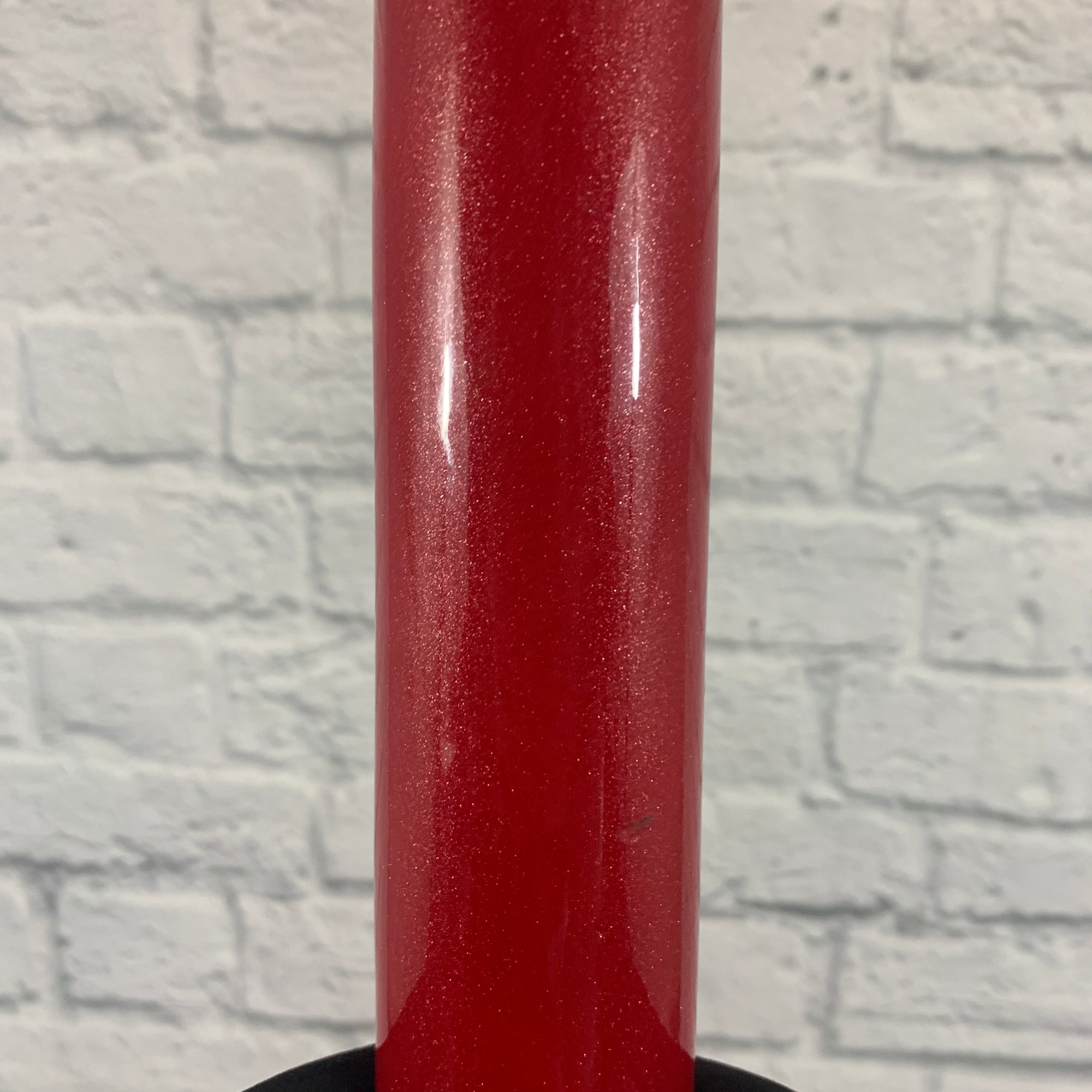 De-Fretted Crescent P-Bass 4 String - Red Glitter Matching Headstock