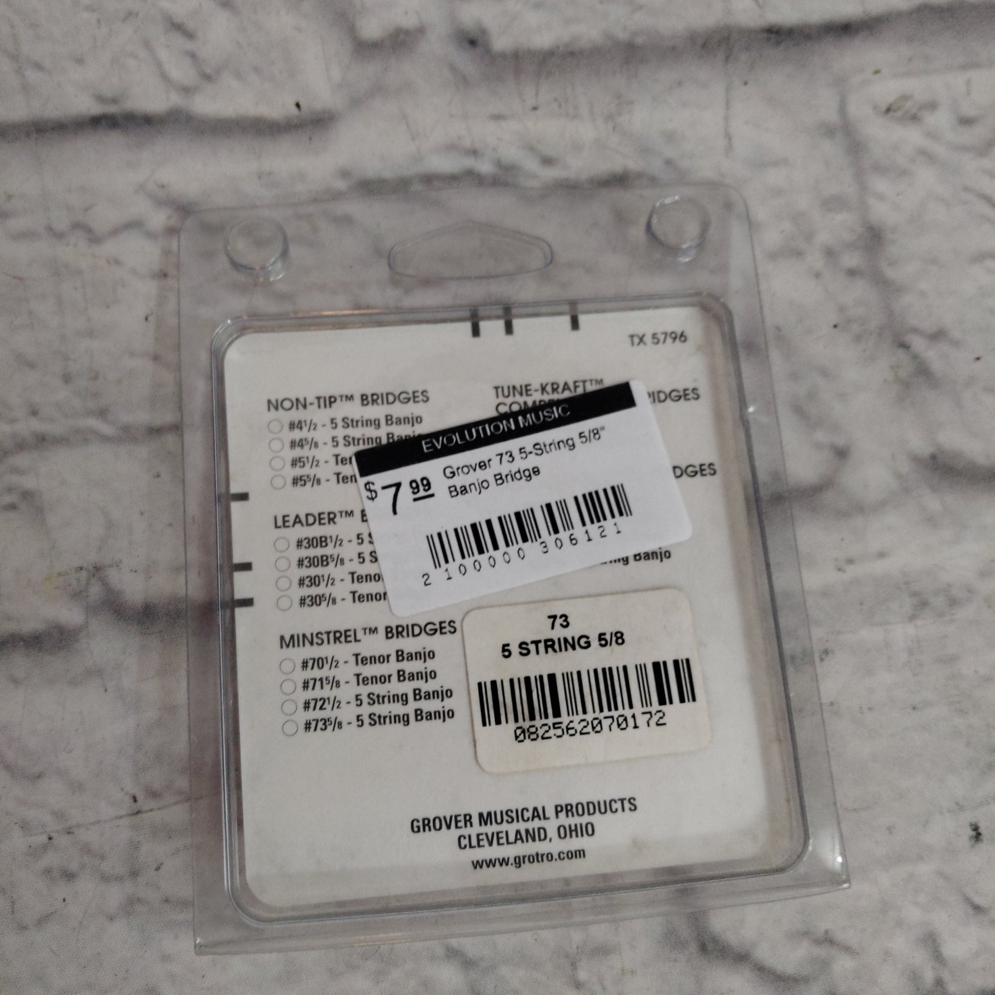 Grover 73 5-String 5/8" Banjo Bridge