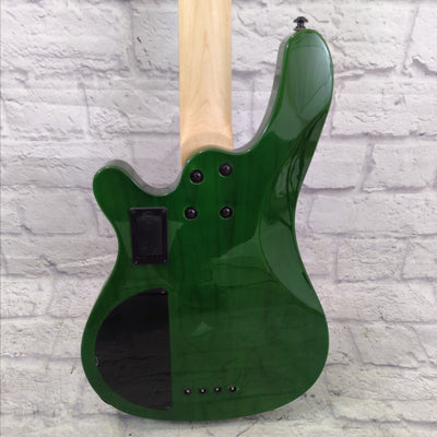 Xaviere DLX Bass Active Preamp, Carved Body, Transparent Green 4 String Bass Guitar