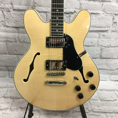 Oscar Schmidt Delta King OE30F Semi Hollow Electric Guitar Natural Finish