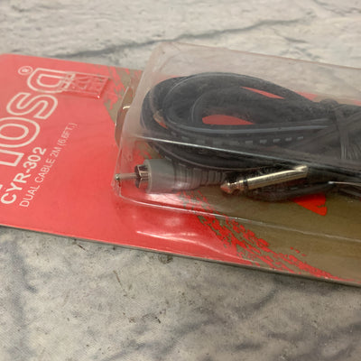 Hosa CYR-302 RCA to 1/4" TS Y Cable 6.6ft