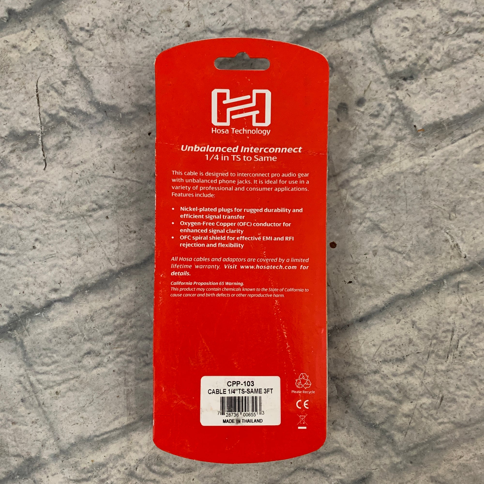 Hosa CPP-103 1/4" Interconnect Cable 3ft