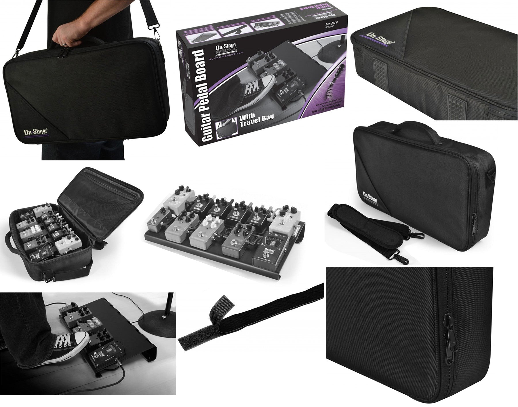 On-Stage GPB3000 Aluminum Pedal Board w Gig Bag Evolution Music