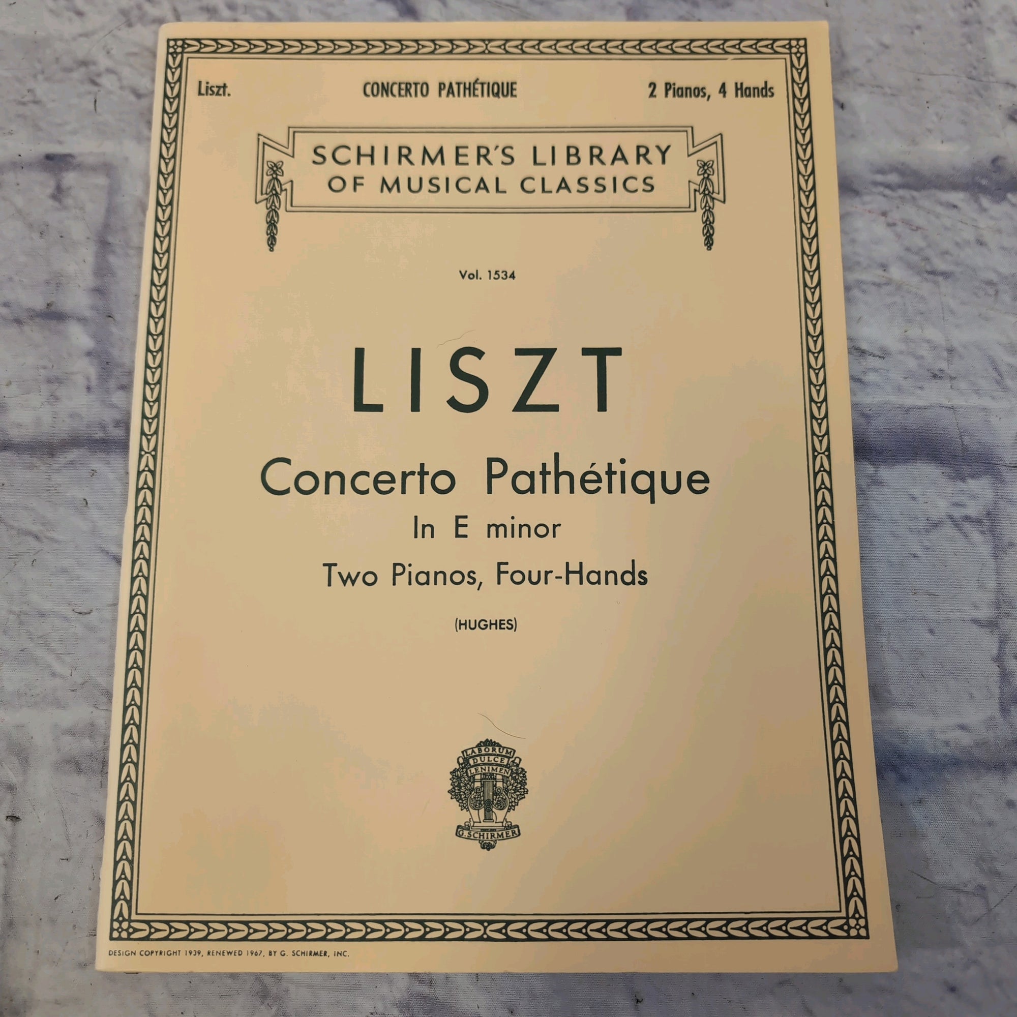 Schirmer's Library Liszt: Concerto Pathetique in E Minor - 2 Pianos, 4 Hands
