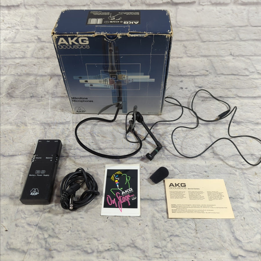 AKG C410/B Headset Mic with B9 Battery Supply Unit
