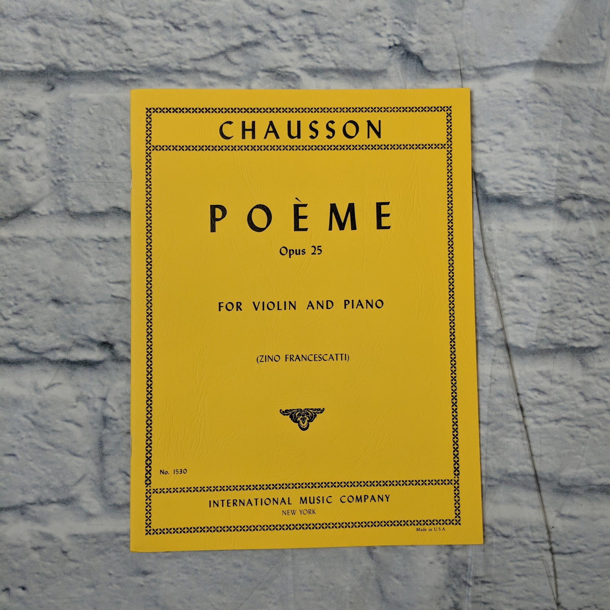 Chausson Poeme Opus 25 for violin and piano Evolution Music