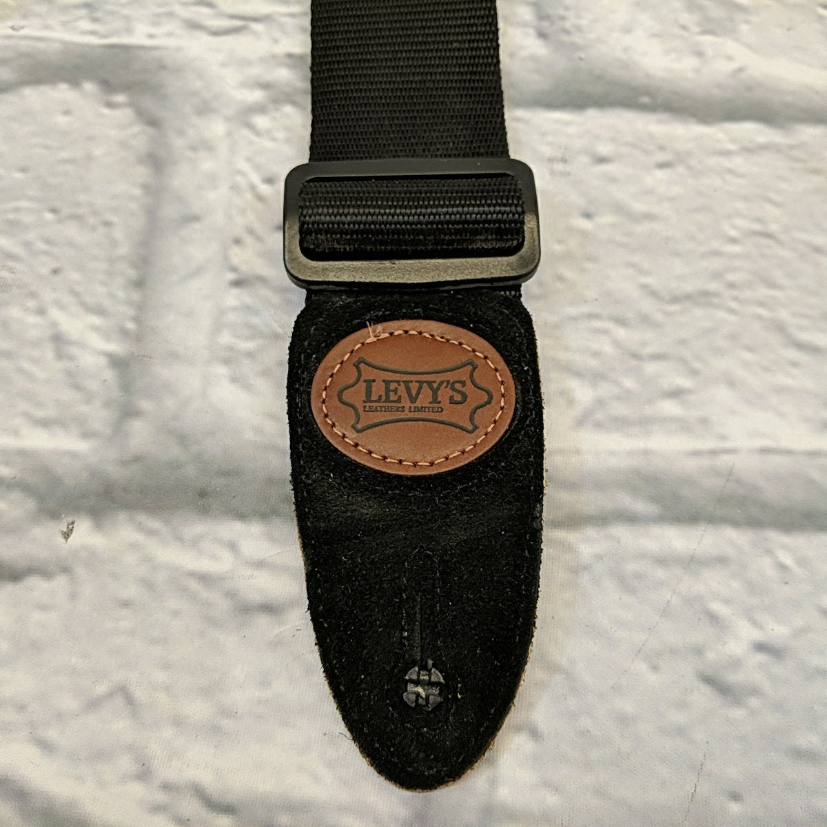 Levy's MSS8 Black 2" Wide Soft-hand Polypropylene Guitar Strap with Leather Ends
