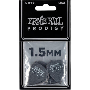 Ernie Ball Standard Prodigy Picks X 6 Picks - 1.5mm Black