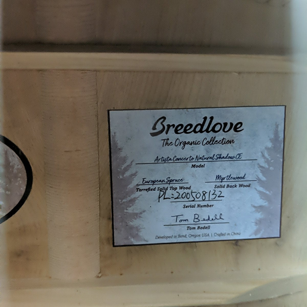 Breedlove Artista Concerto CE Acoustic Electric Guitar - Natural Shadow