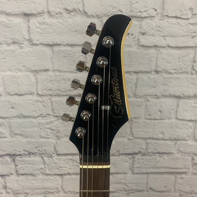 Silvertone SS15 Revolver Double Cut 2000s Blue Gray Stratocaster Guitar