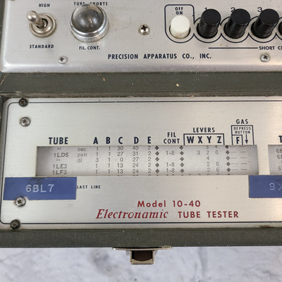 Precision Apparatus Company PACO Electronamic 10-40 Tube Tester