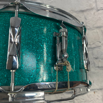 Olympic Vintage 14x5.5 Aquamarine Sparkle Snare Drum