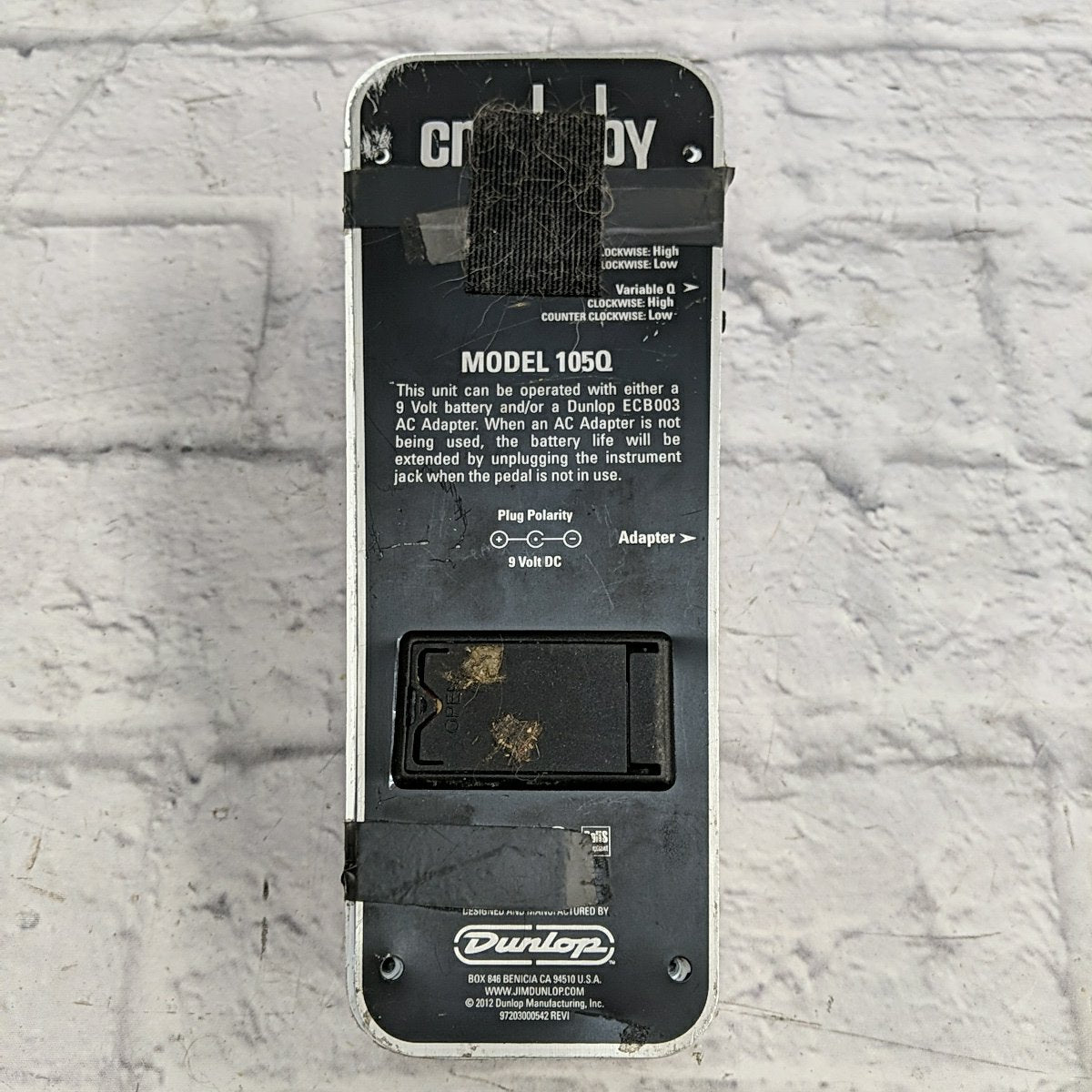 Dunlop Crybaby 105q Bass Wah Wah Pedal AS IS