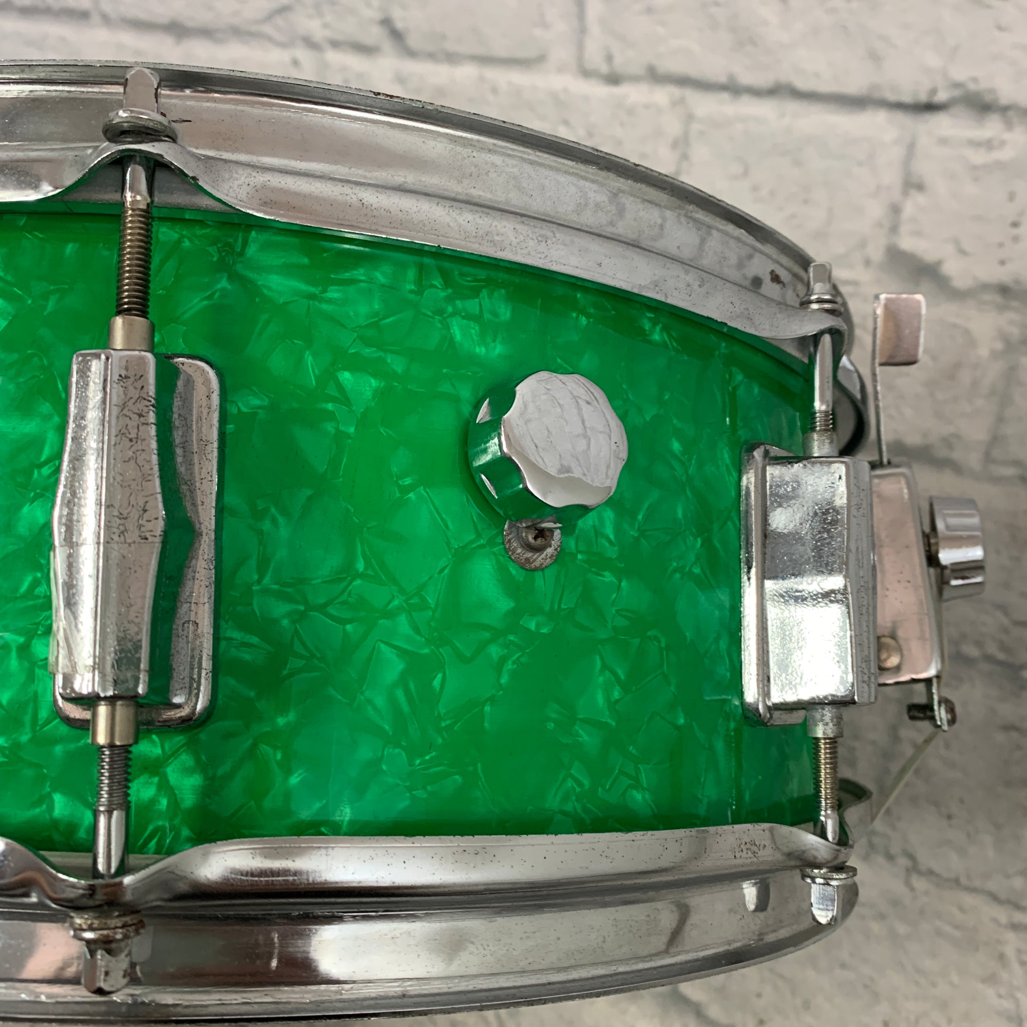 Vintage 1970s Kent 14x5 inch Snare Drum Green Pearl