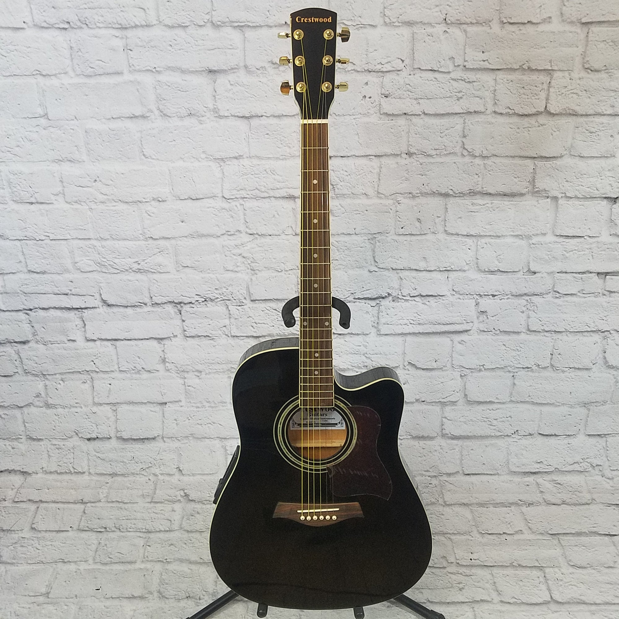 Crestwood 2017EQBBK Thinline Acoustic Electric Guitar