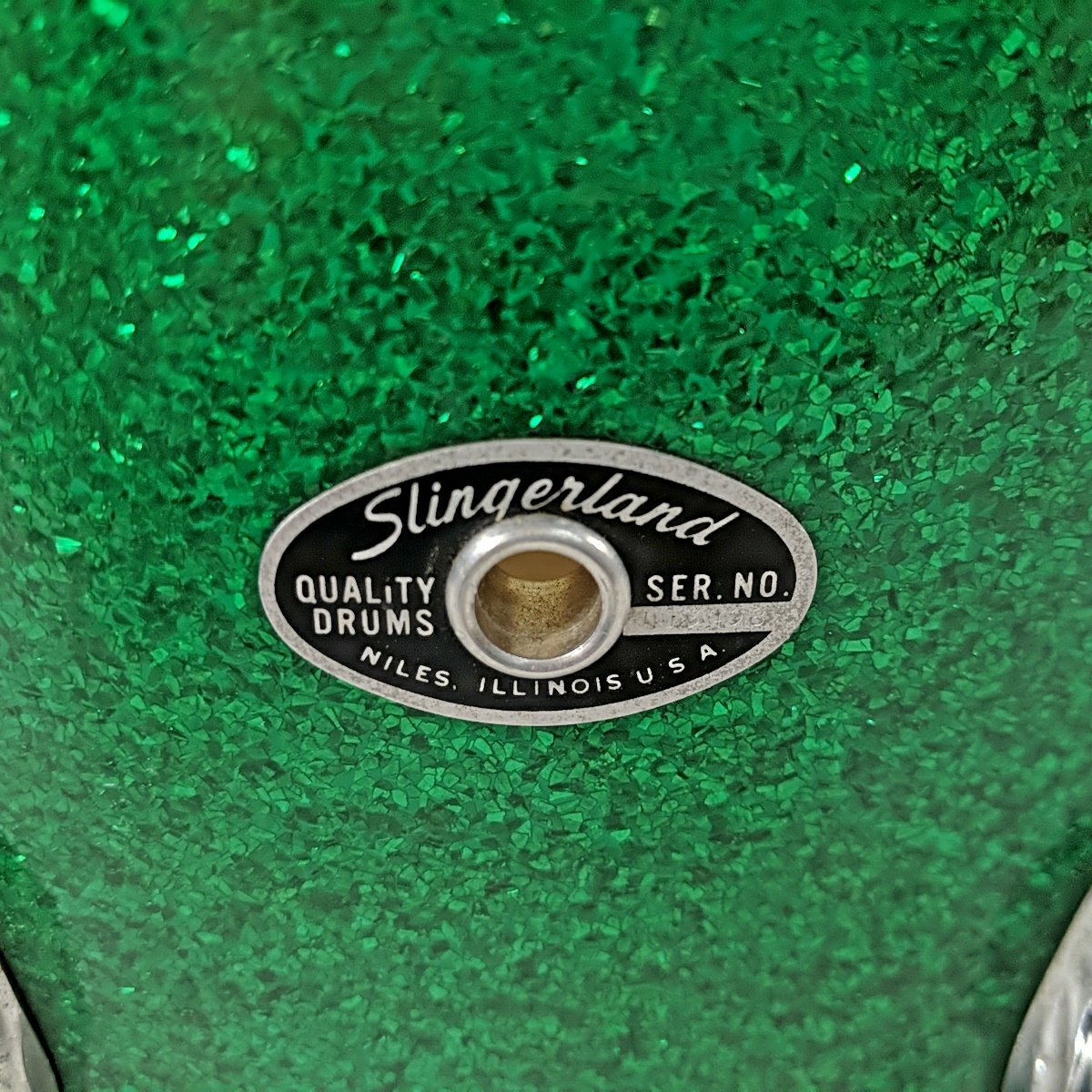 Slingerland 14 Green Sparkle Rack Tom