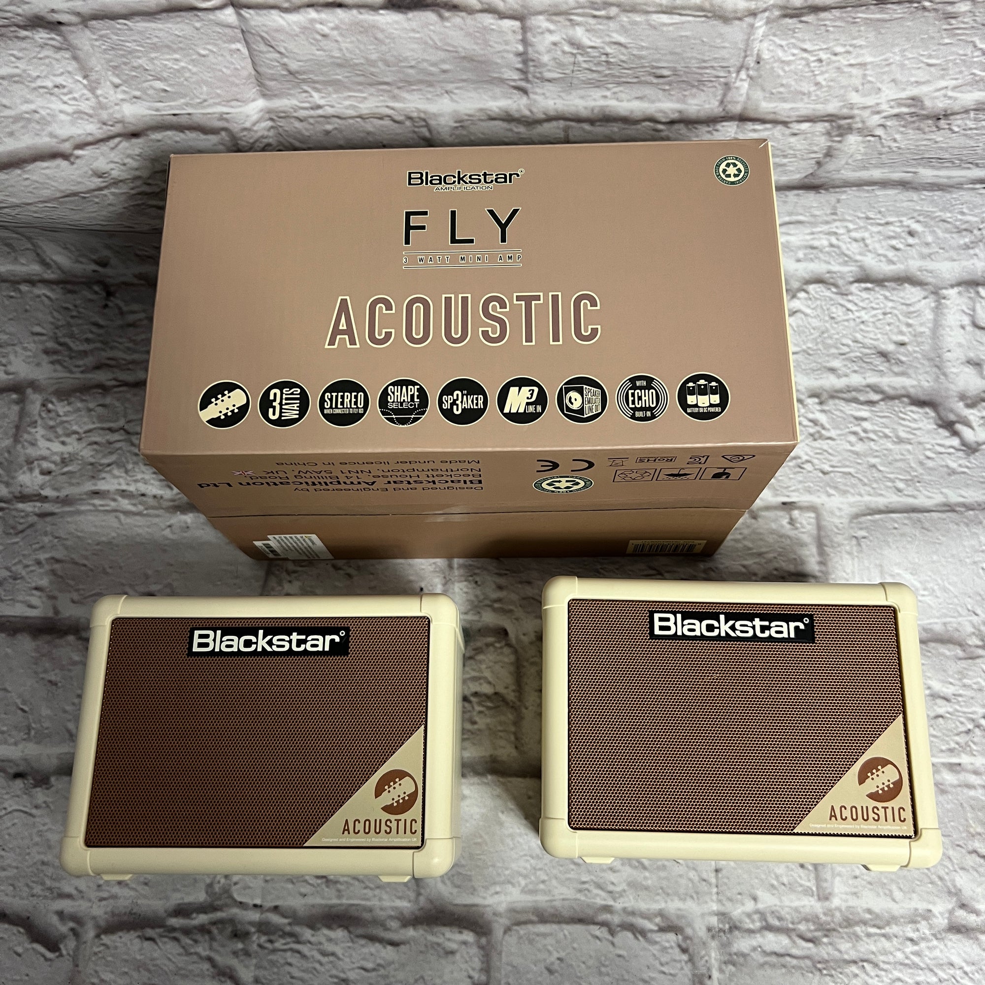 Blackstar Fly 3 Watt Acoustic Guitar Combo Amp with Extension Cabinet