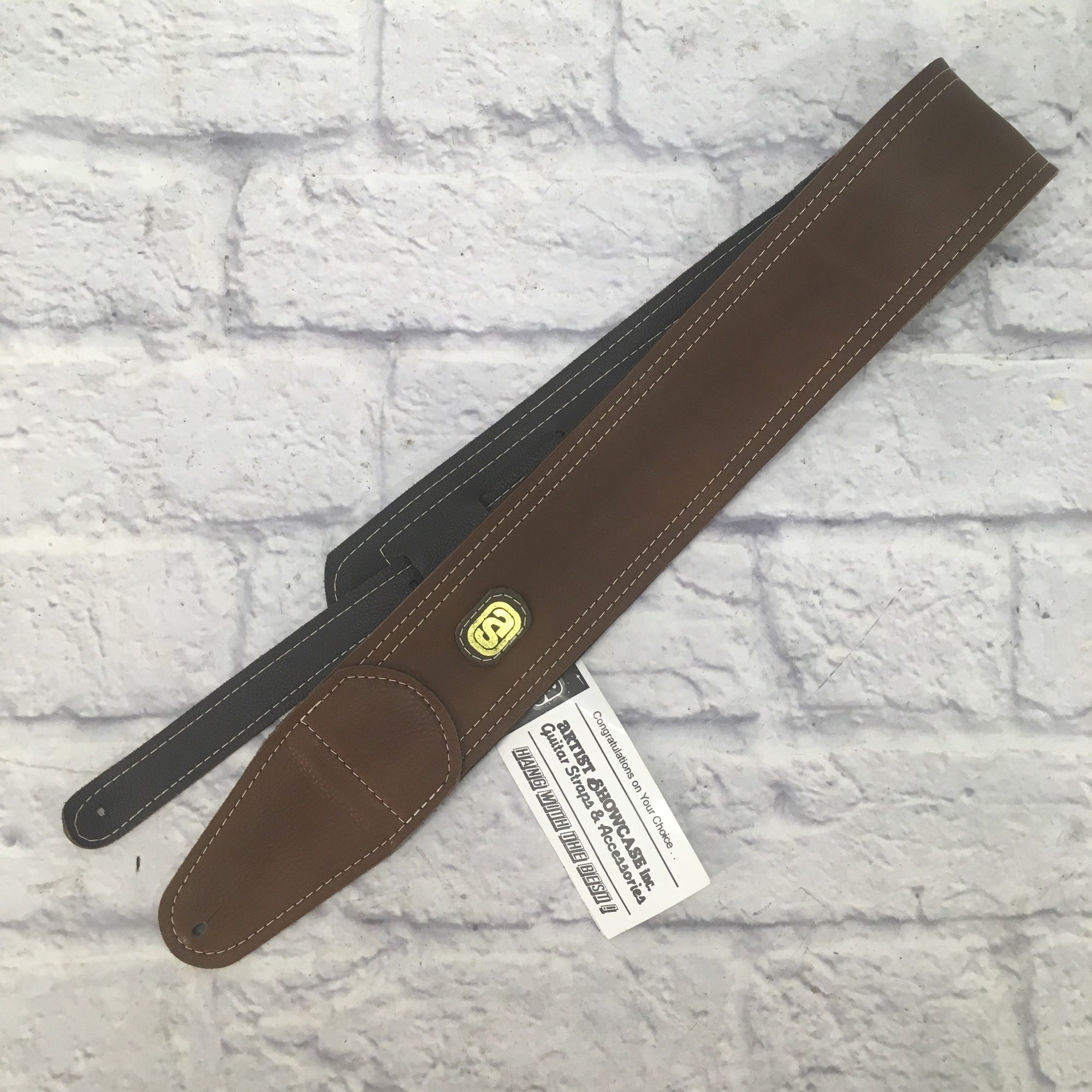 Artist Showcase Leather Guitar Strap Premier AS (Wide Brown)