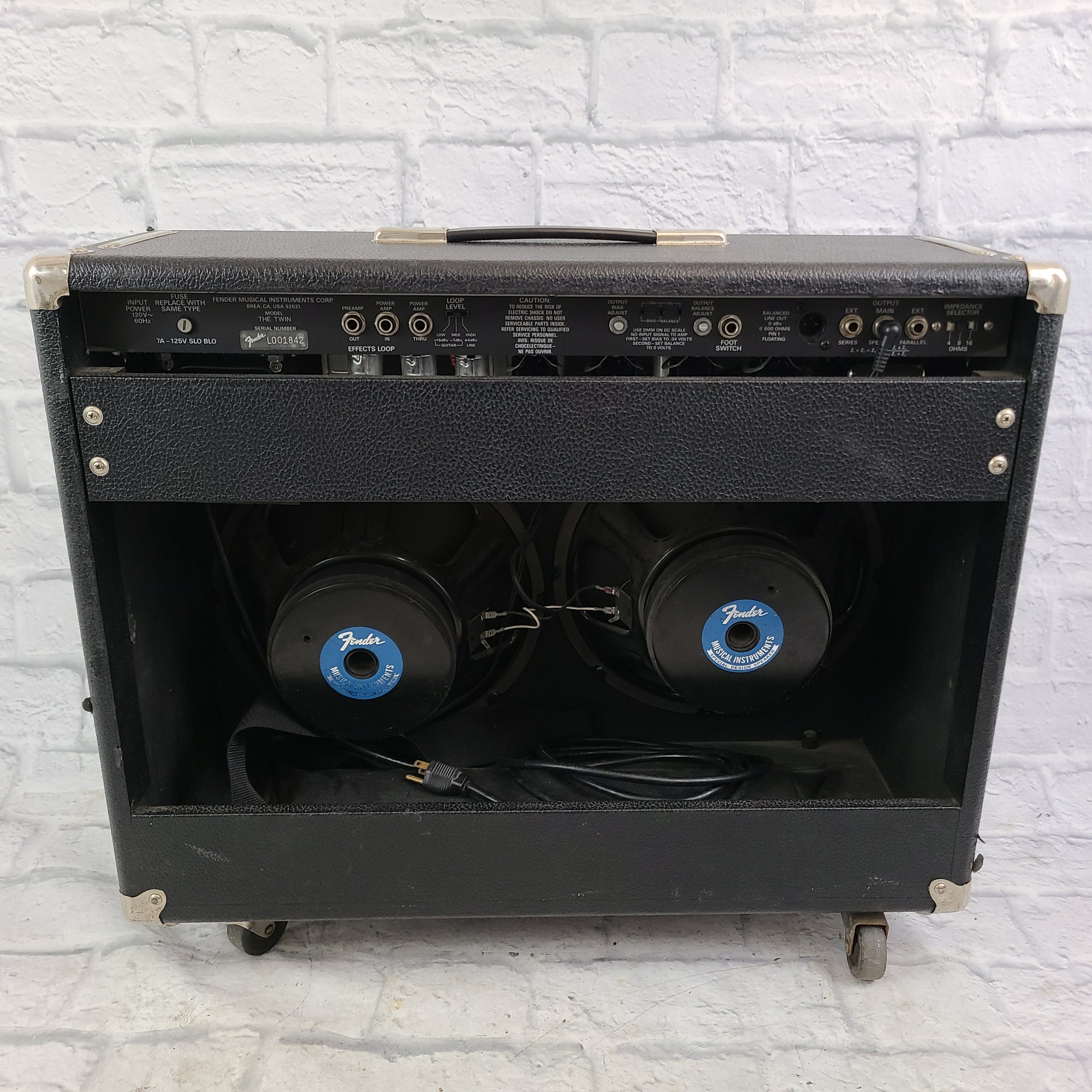 1980s Fender The Twin Red Knob Guitar Combo Amp