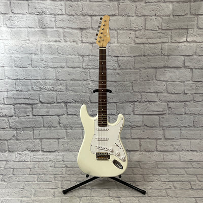 Harmonia Strat-Style Electric Guitar (White)