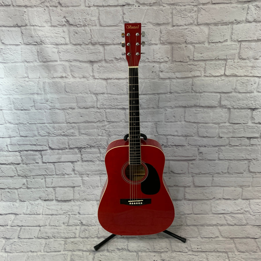 Ventura VWDO Red Acoustic Guitar