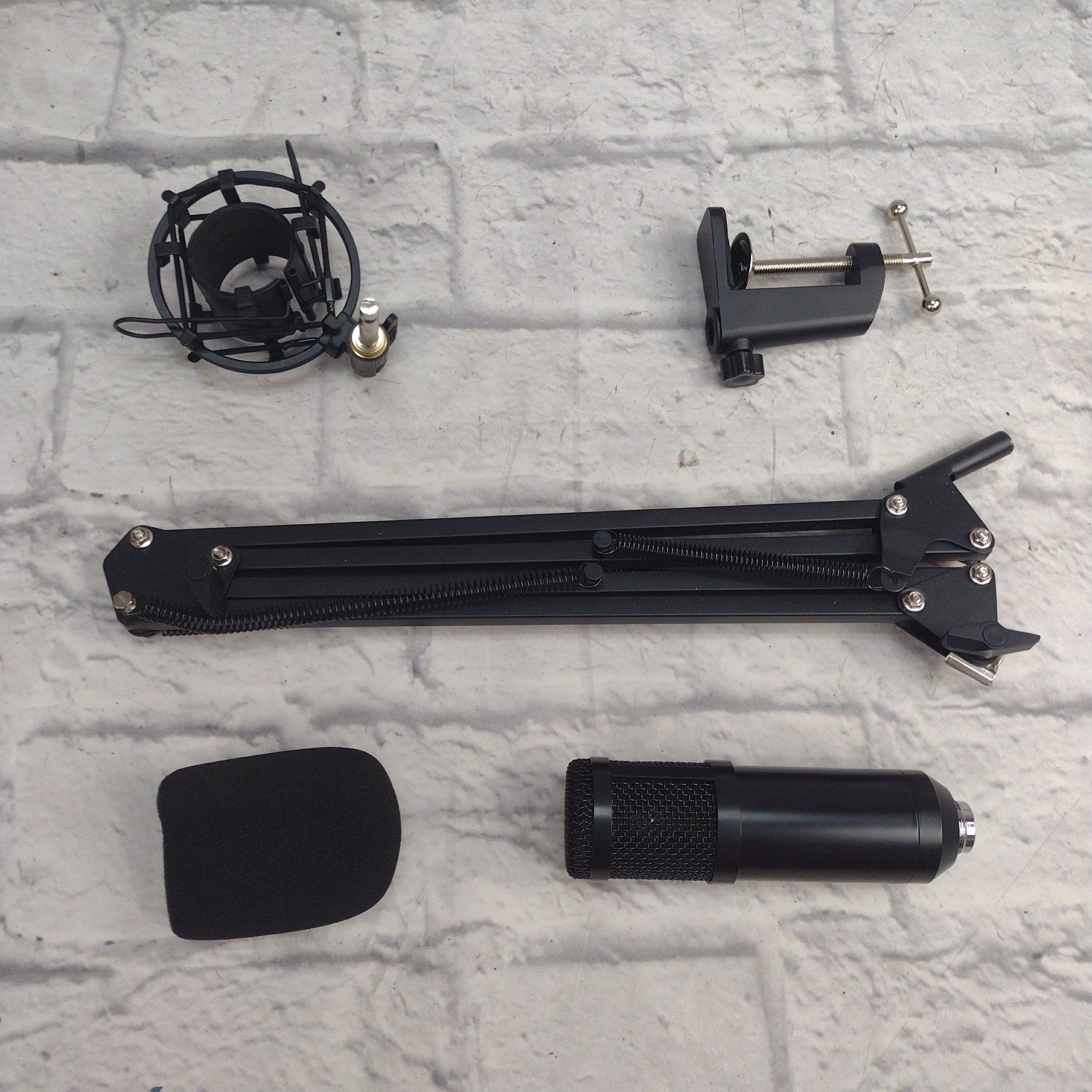 Unknown Condenser Microphone with Shock Mount and Flex Arm Stand