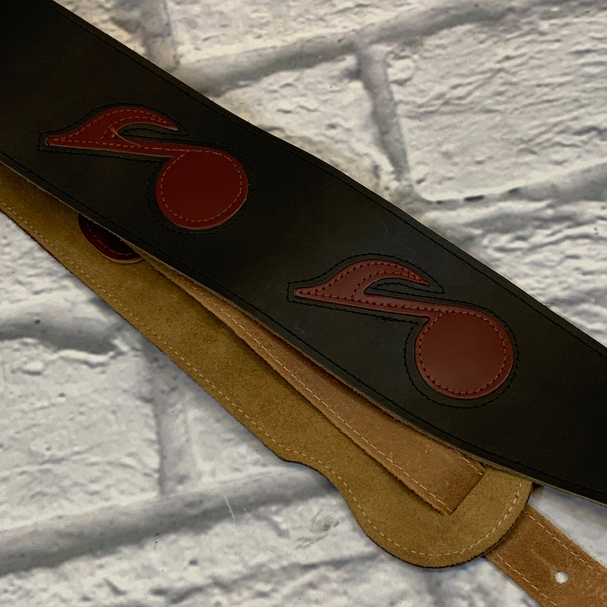 Levy's 3.5" M4N Genuine Leather Musical Notes Guitar Strap