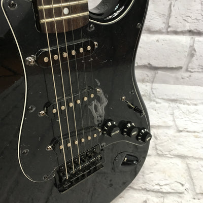 Unknown Black Strat Style Electric Guitar