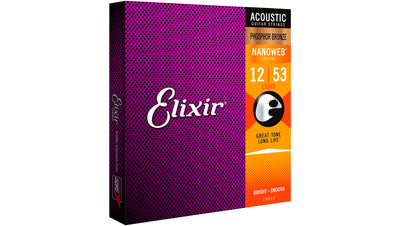 Elixir E16052 Nano Light Phosphor Bronze Acoustic Strings 12-53