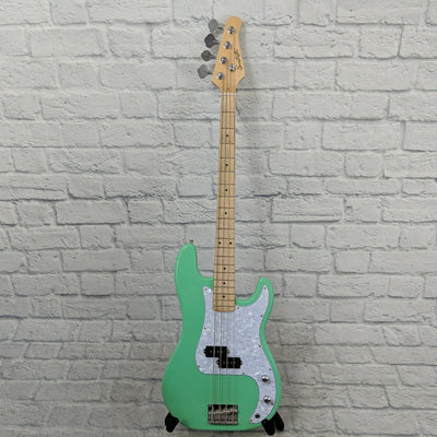 Sawtooth 4 String EP Series Electric Bass Guitar, Surf Green w/White Pearloid Pickguard