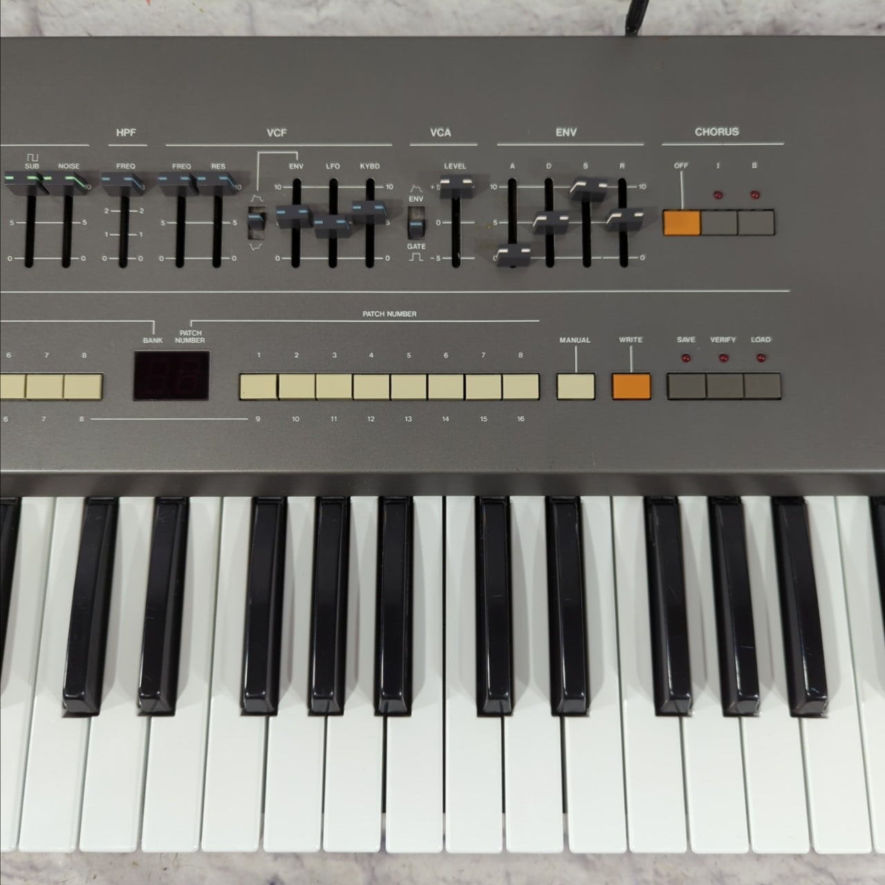 Vintage 1980s Roland HS-60 SynthPlus 60 Synthesizer with Case