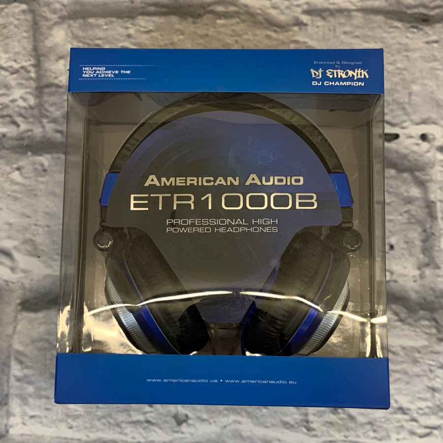 American Audio ETR1000B High Performance DJ Headphones Blue