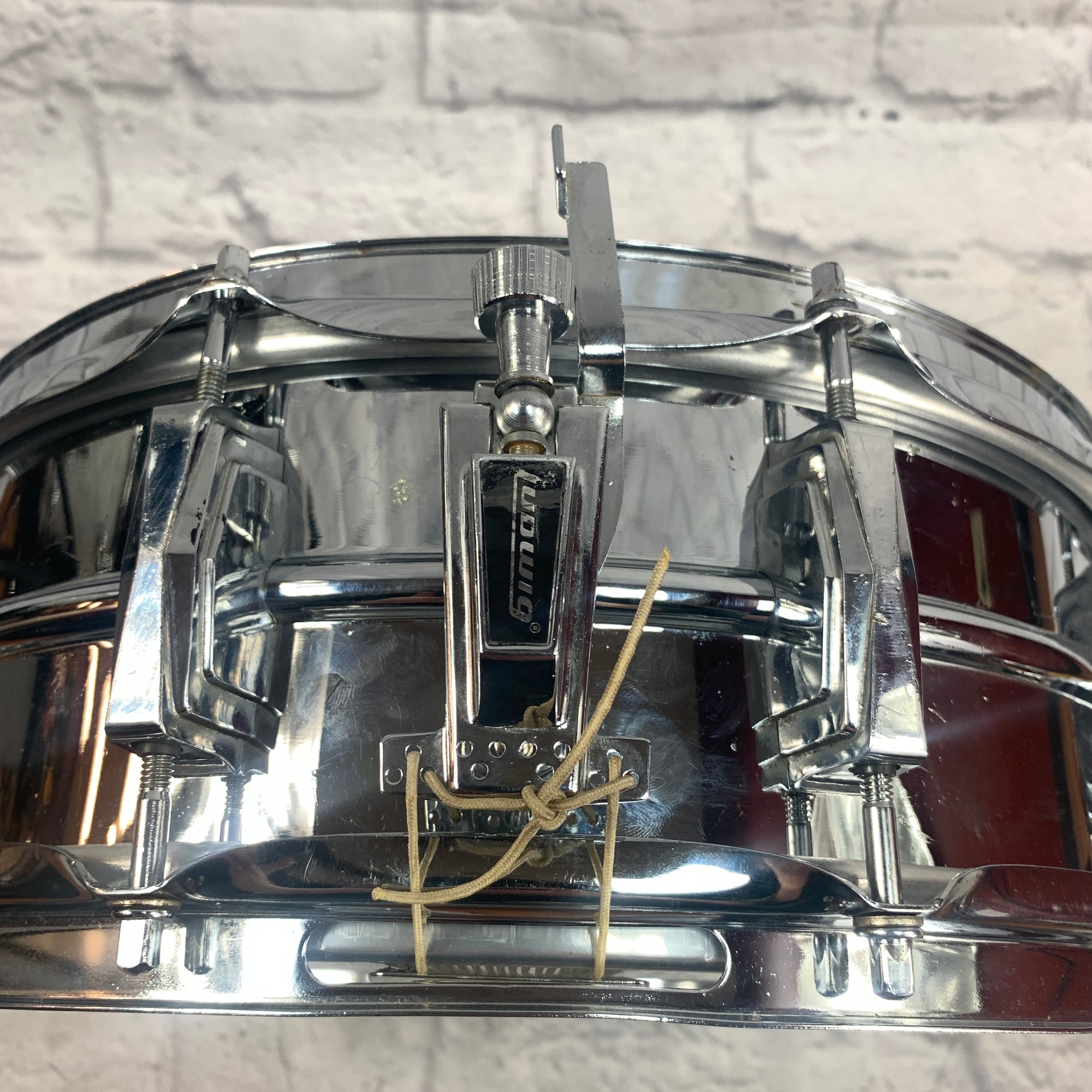 Vintage Ludwig Olive Badge Supraphonic Chrome Over Aluminum 14" Snare