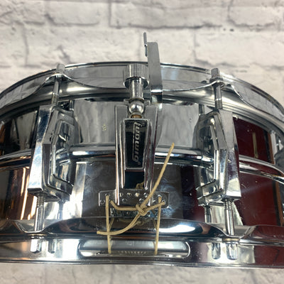 Vintage Ludwig Olive Badge Supraphonic Chrome Over Aluminum 14" Snare