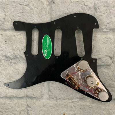 WD 11-Hole Partially Wired Strat Pickguard - Simulated Brushed Metal