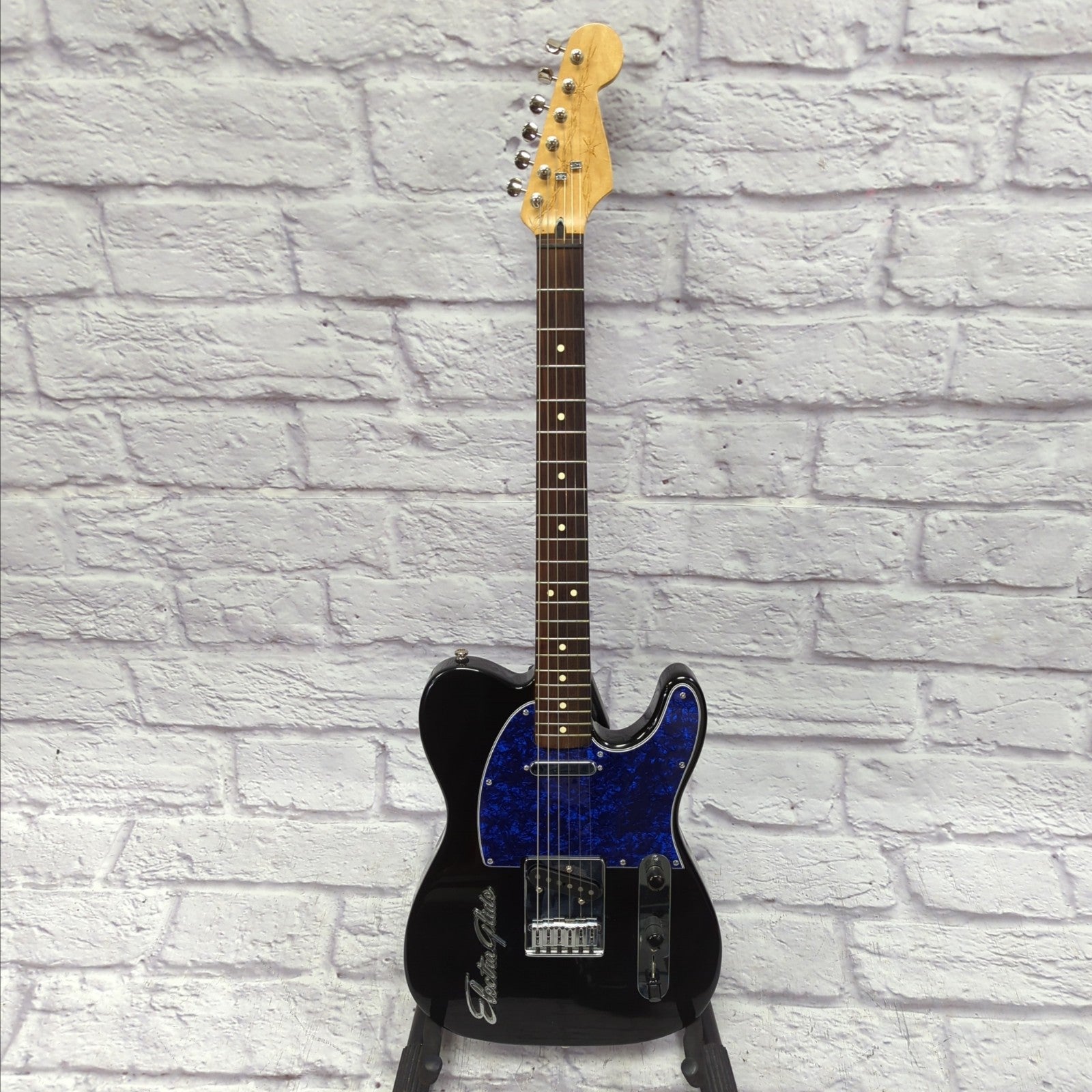 Partscaster ElectraGlide Telecaster Electric Guitar with Barbed Wire Etched Neck