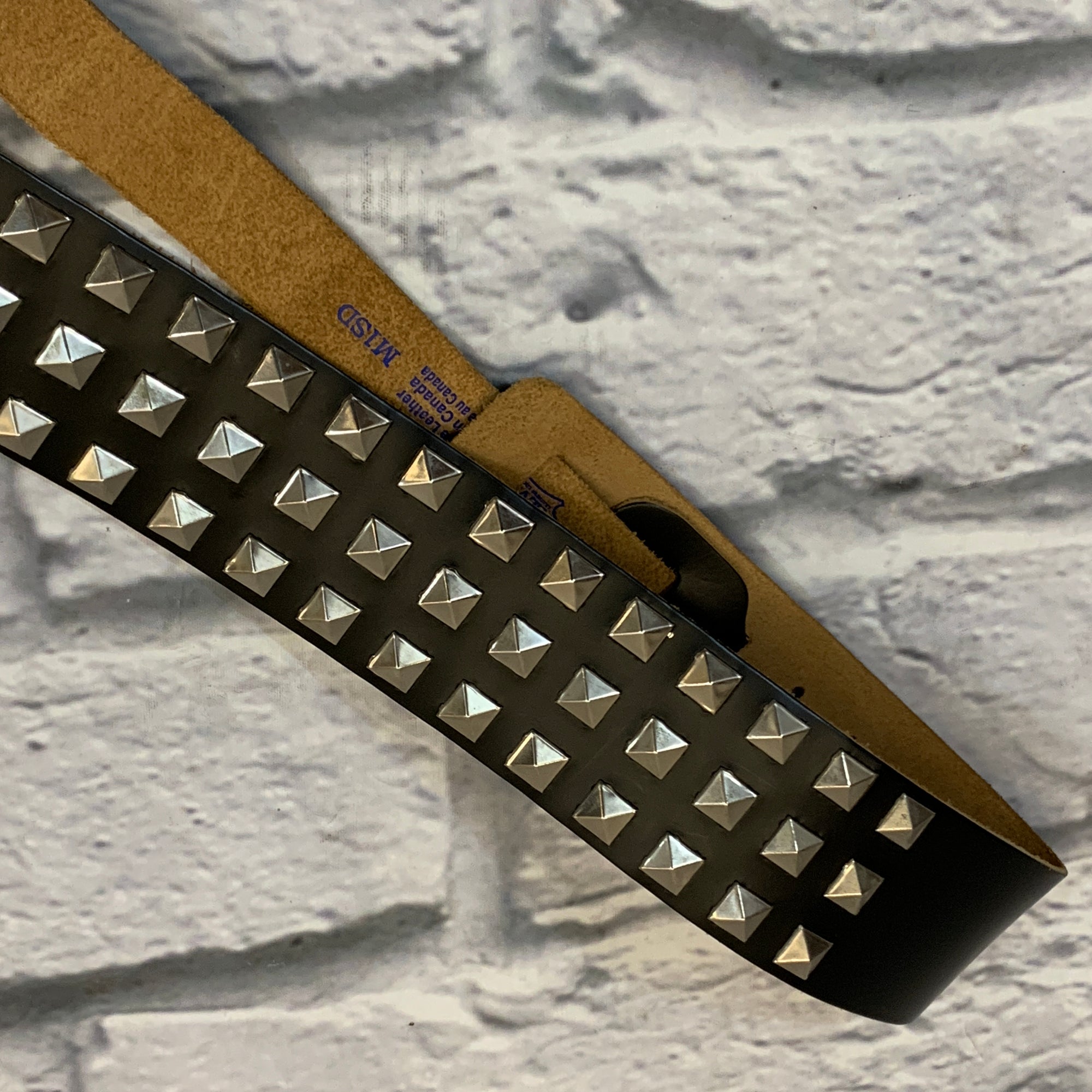 Levy's M1SD-BLK 2.5in Leather Strap w/ Studs Black