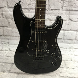 Unknown Black Strat Style Electric Guitar
