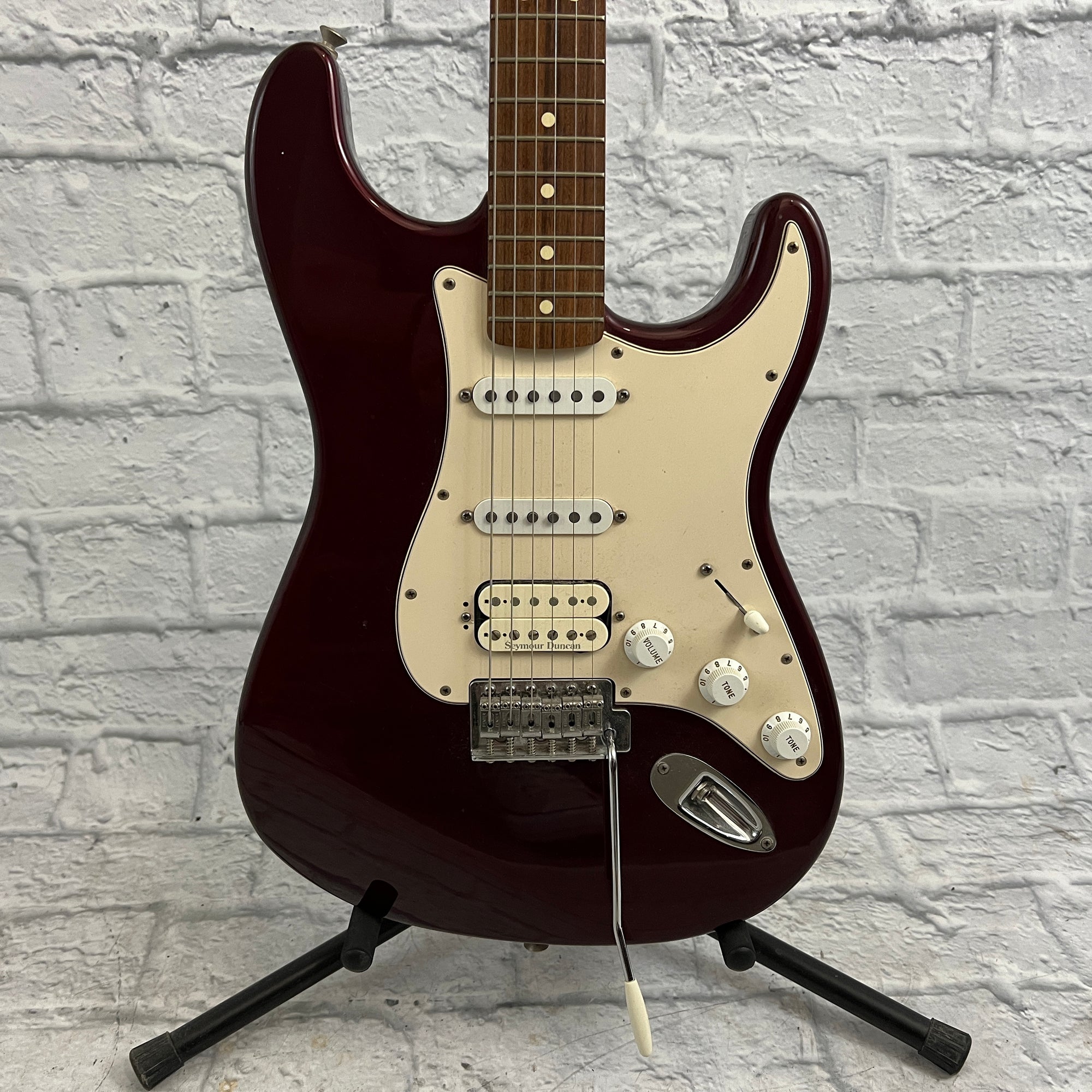 2003 MIM Fender Standard Stratocaster HSS Electric Guitar - Midnight Wine w/ Gig Bag