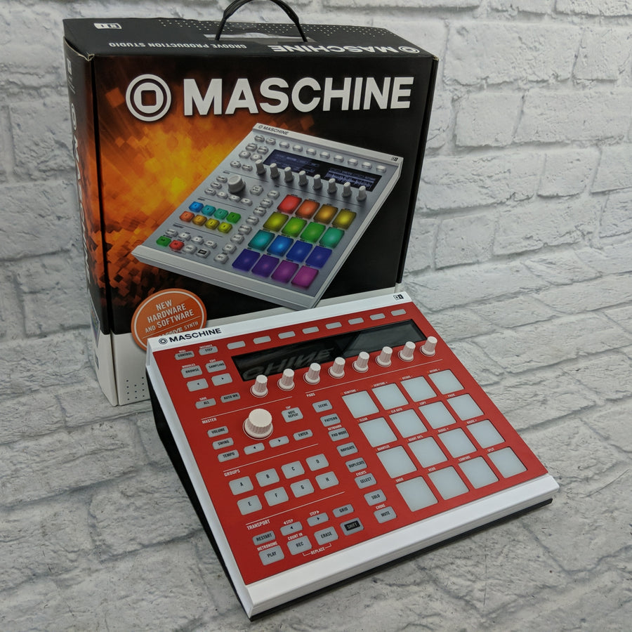 Native Instruments Maschine Mark II with Software, Red Faceplate, Deck Saver Cover and Mount