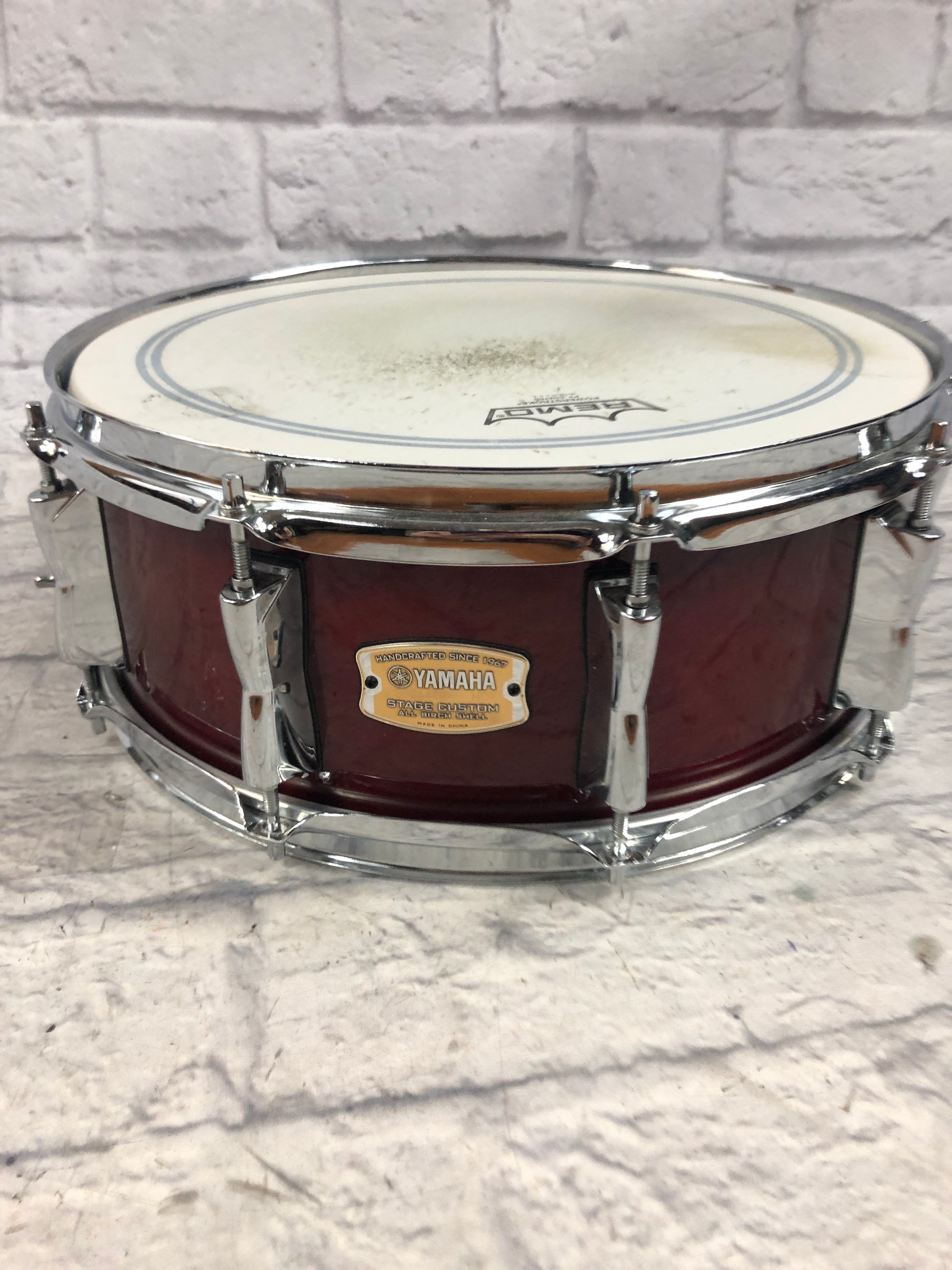 Yamaha Stage Custom All Birch Shell Snare Cranberry Red