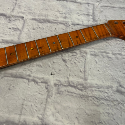 Unknown Stratocaster Flame Maple Neck with Abalone Inlays