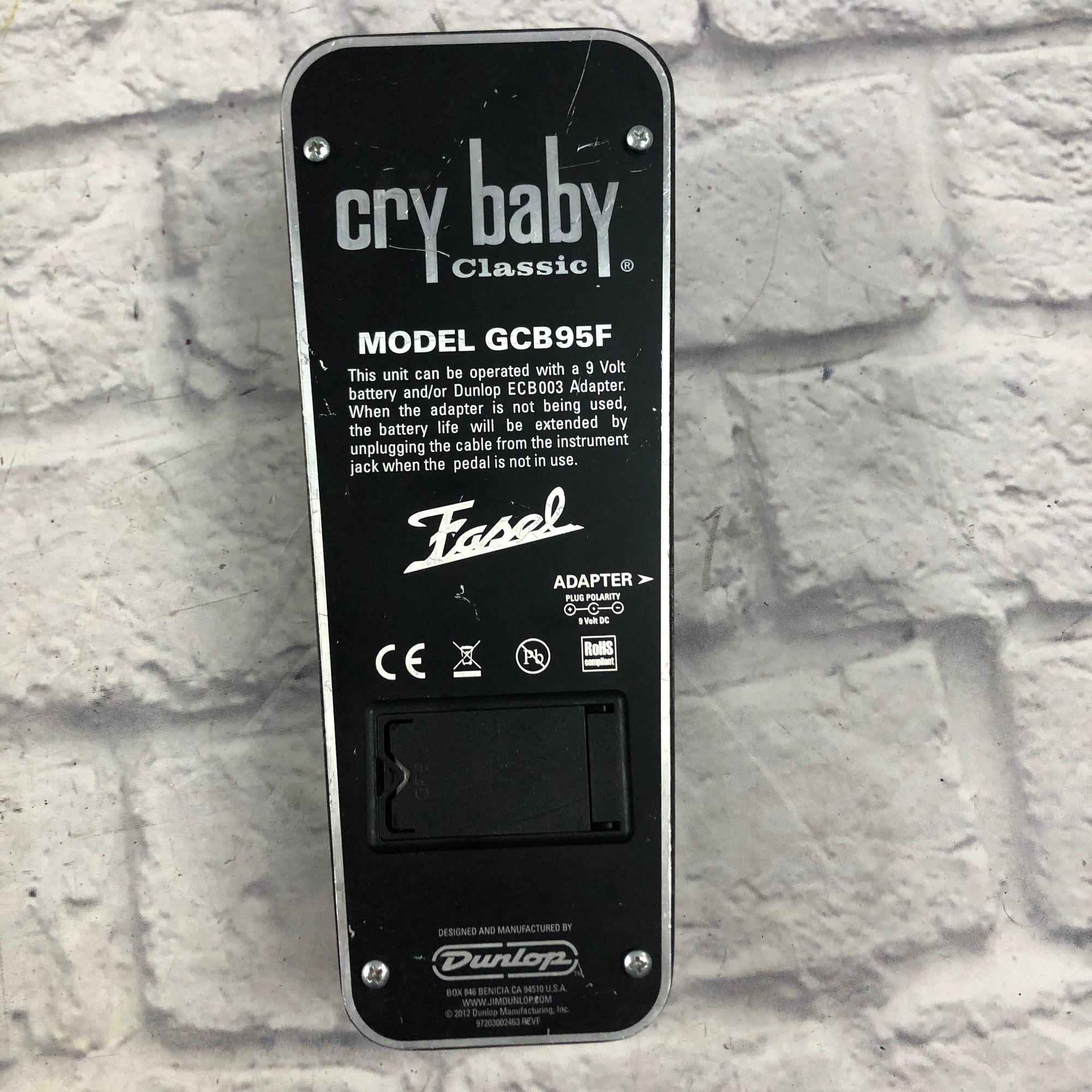 Dunlop GCB95F Crybaby Classic Wah Pedal with Fasel Inductor