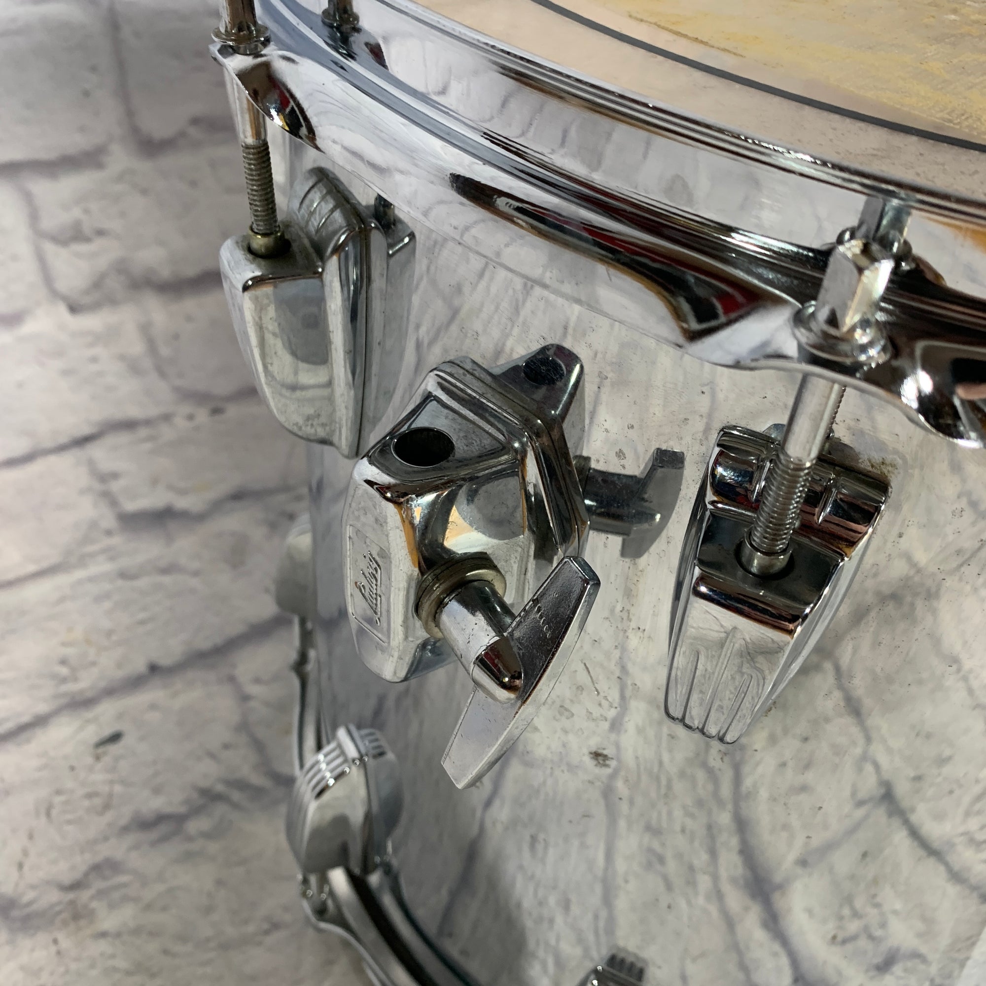 80s Ludwig Transition Badge Chrome over  Wood Rack Tom